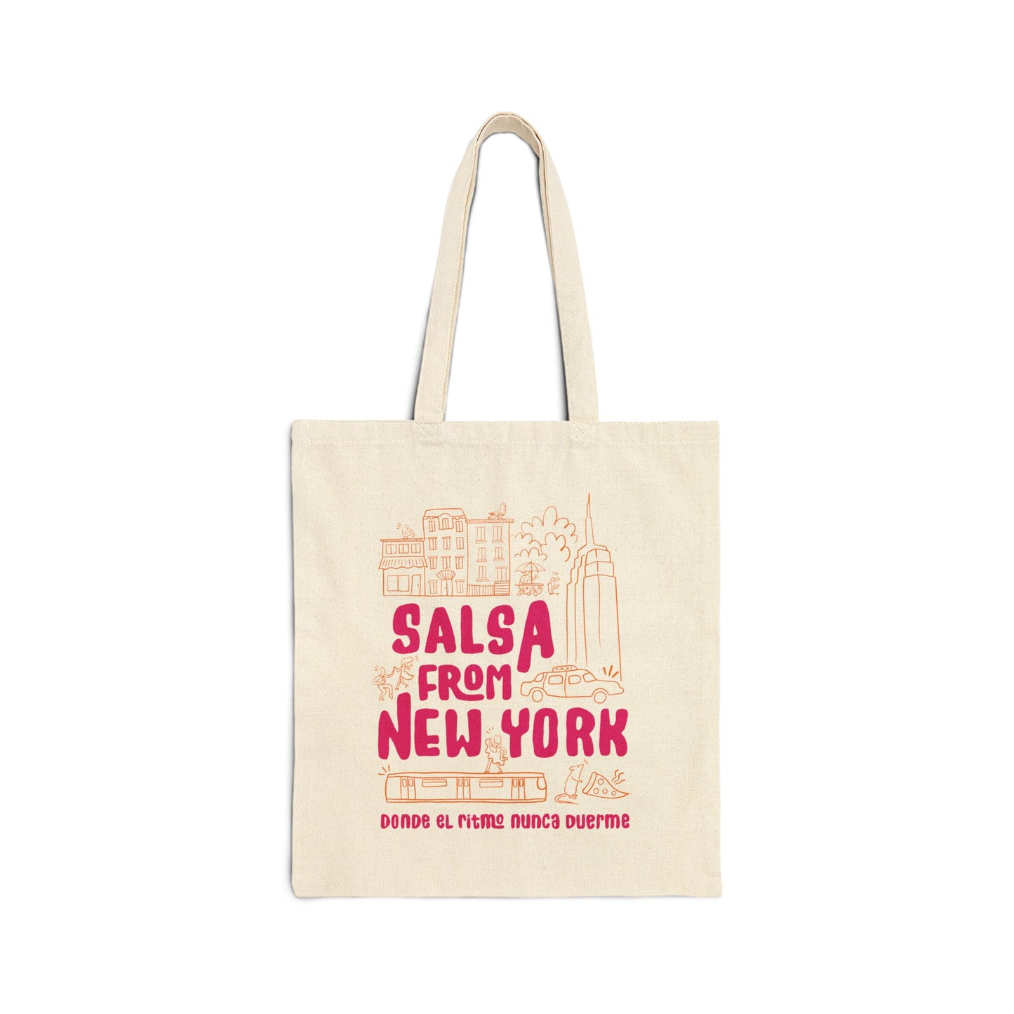 New York Salsa Canvas Tote Bag, Stylish Reusable Shopping Bag, Eco-Friendly Market Tote, Gift for Dancers, Travel Bag