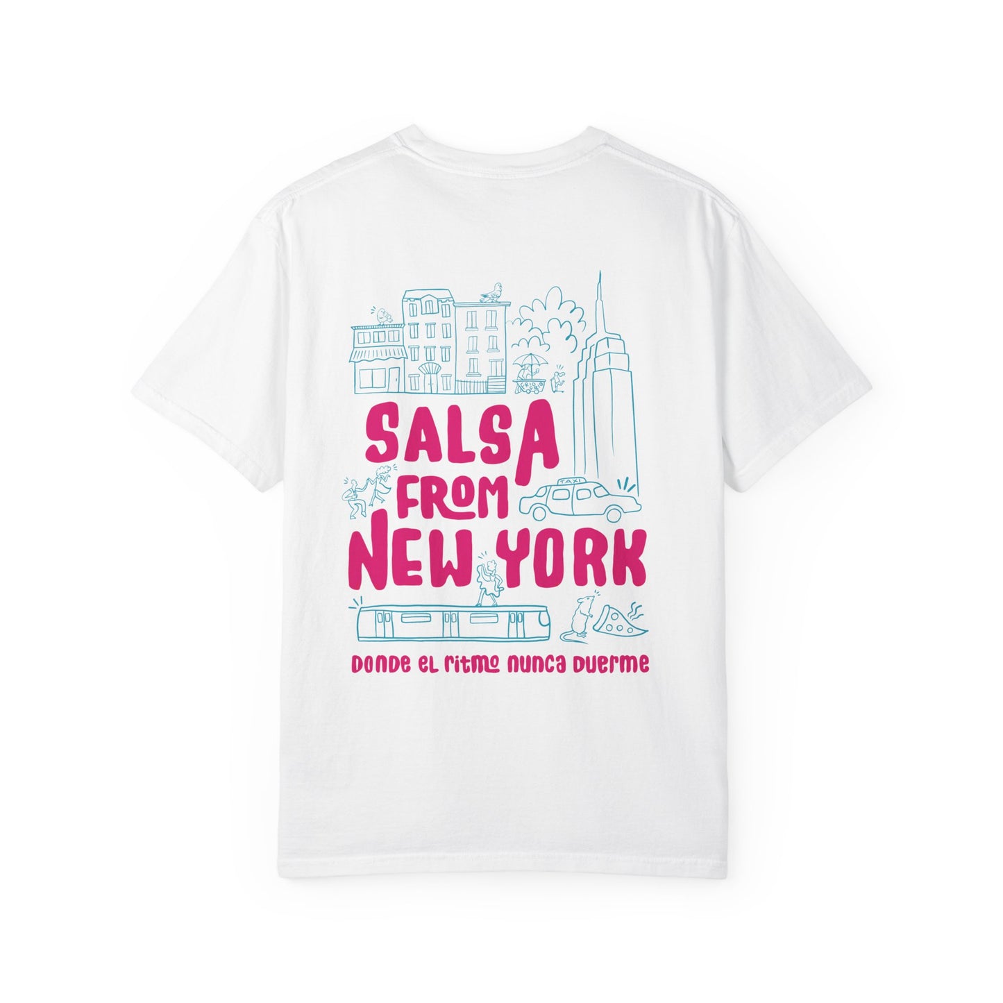 Salsa from New York Unisex Garment-Dyed Tee, Retro Graphic Shirt, Music Lover Gift, Casual Wear, NYC Souvenir