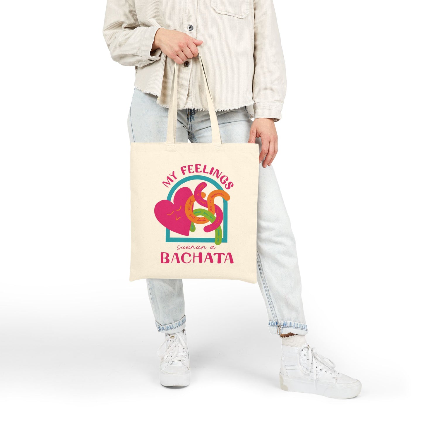 Bachata Feelings Tote Bag, Canvas Shopping Bag, Dance Lover Gift, Beach Tote, Eco-Friendly Reusable Tote, My Feelings Bachata