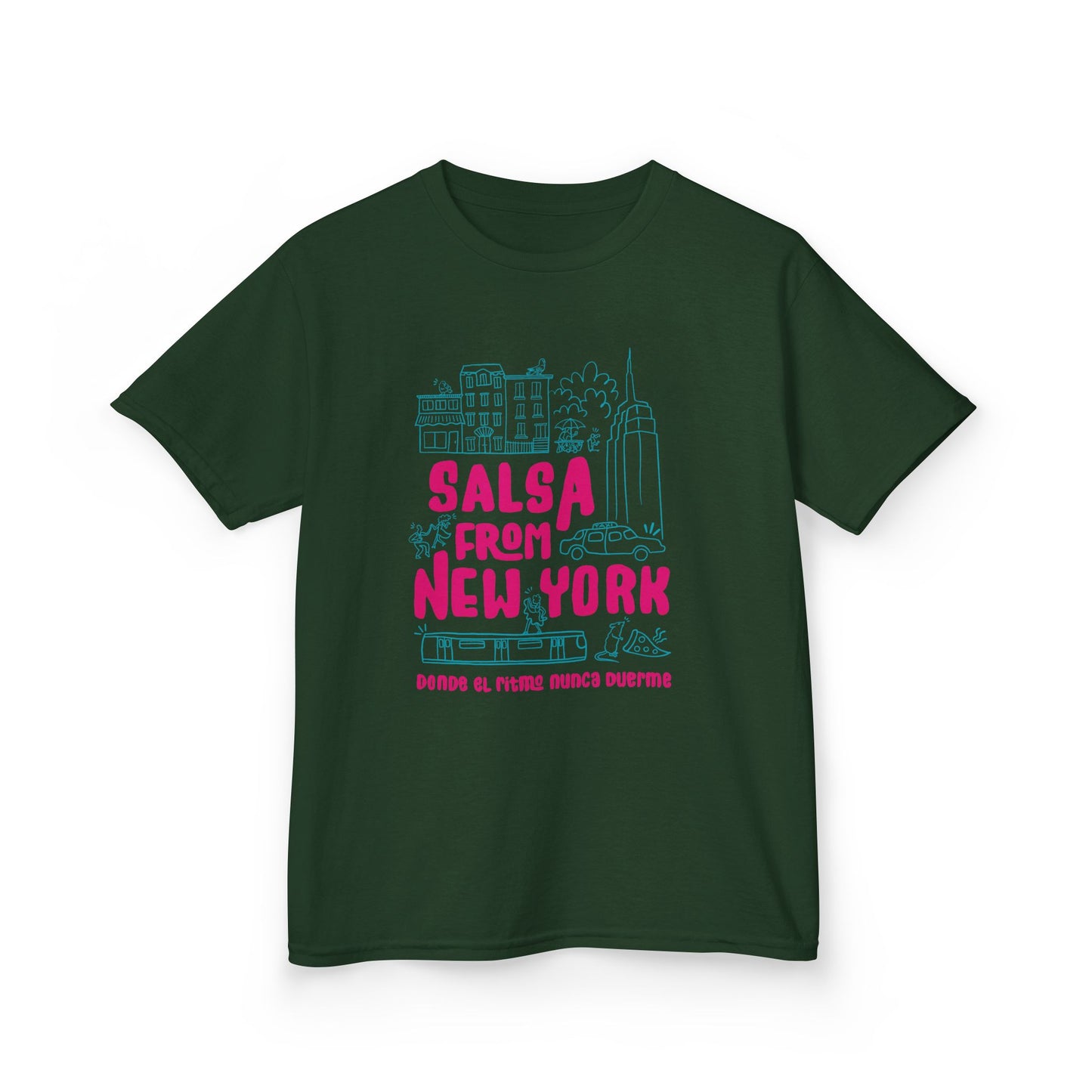 New York Salsa Kids Tee, Youth Cotton T-Shirt, Fun Gift for Salsa Lovers, Kids Dance Wear, NYC Themed Apparel