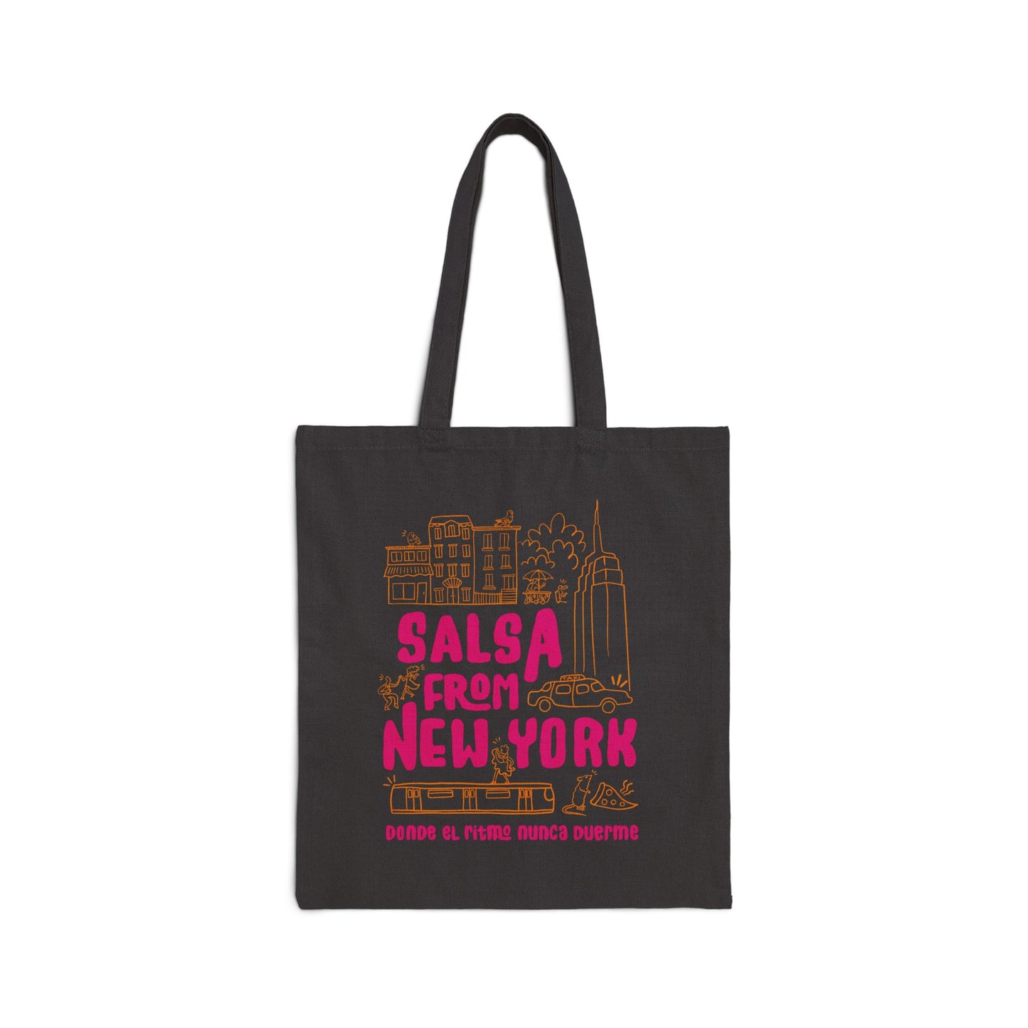 New York Salsa Canvas Tote Bag, Stylish Reusable Shopping Bag, Eco-Friendly Market Tote, Gift for Dancers, Travel Bag