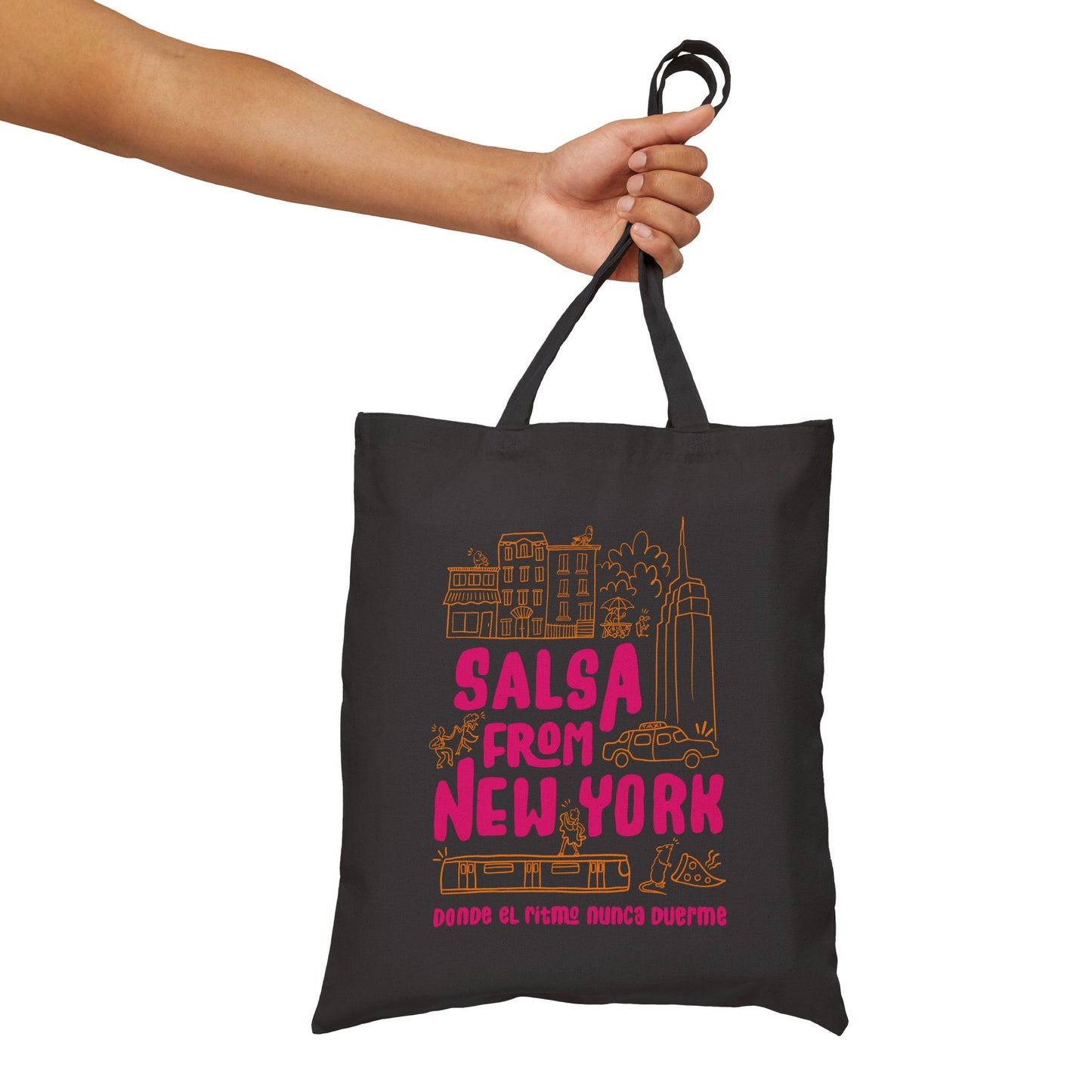 New York Salsa Canvas Tote Bag, Stylish Reusable Shopping Bag, Eco-Friendly Market Tote, Gift for Dancers, Travel Bag