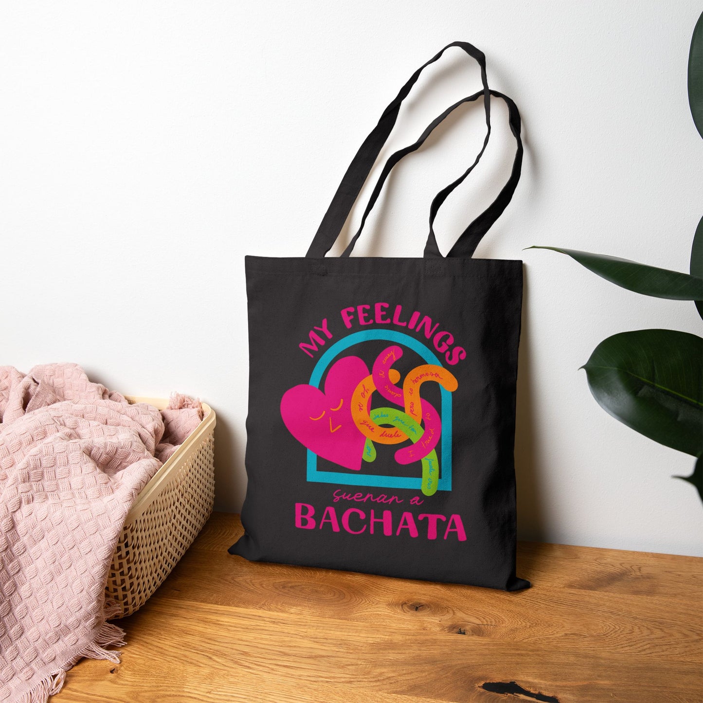 Bachata Feelings Tote Bag, Canvas Shopping Bag, Dance Lover Gift, Beach Tote, Eco-Friendly Reusable Tote, My Feelings Bachata