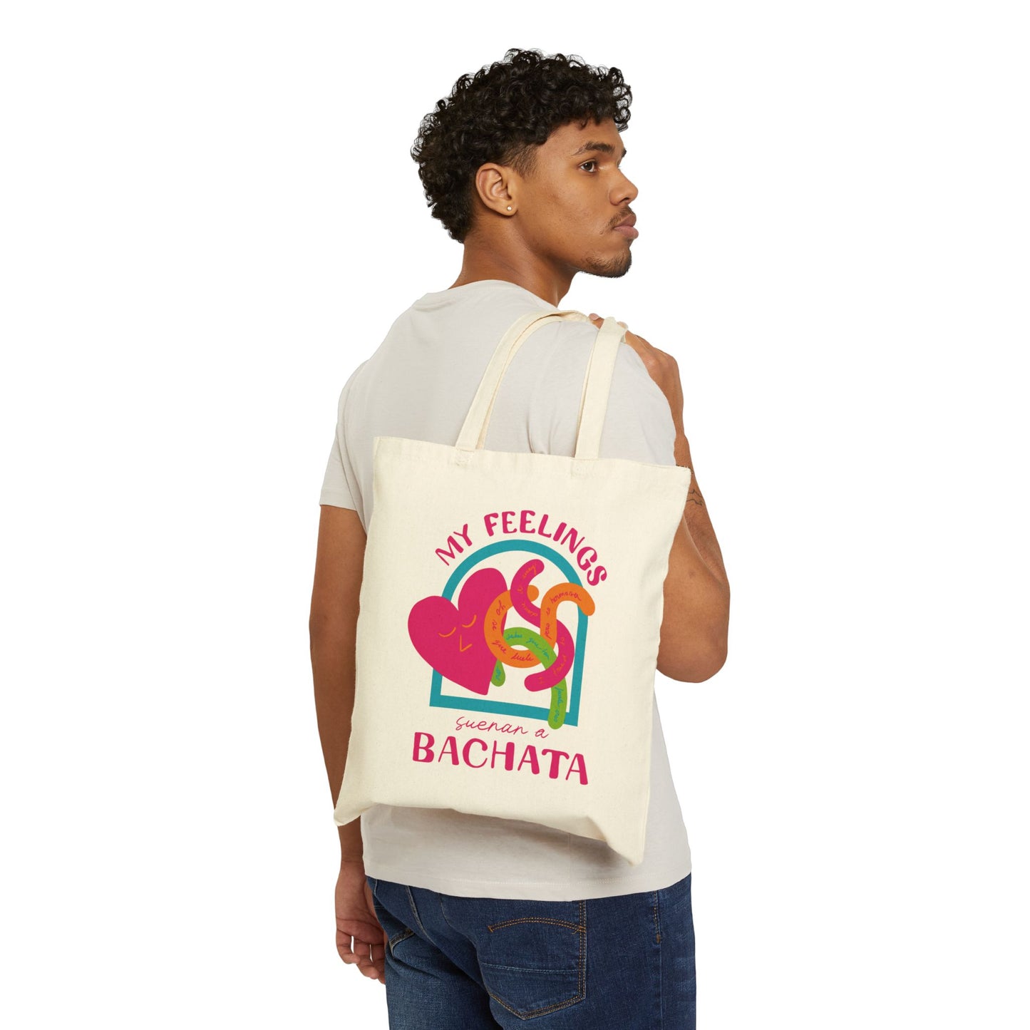 Bachata Feelings Tote Bag, Canvas Shopping Bag, Dance Lover Gift, Beach Tote, Eco-Friendly Reusable Tote, My Feelings Bachata