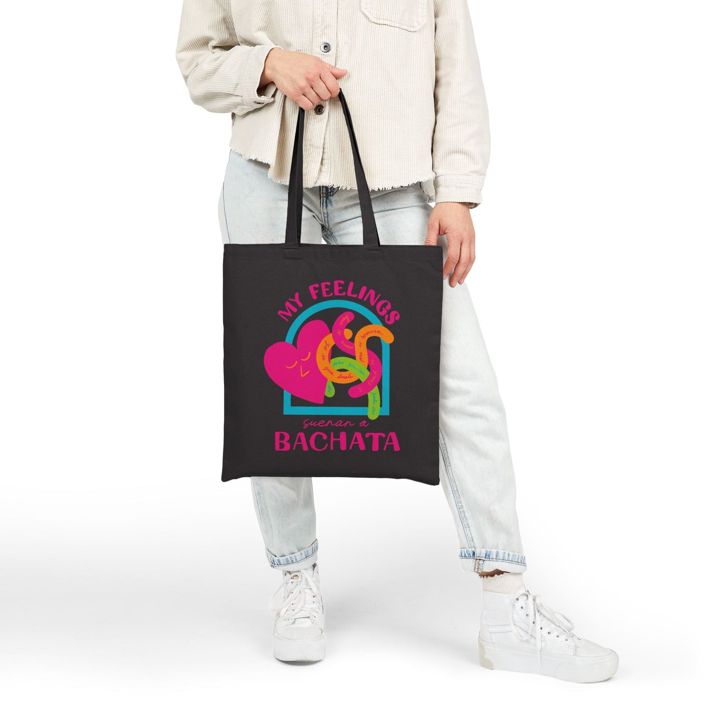 Bachata Feelings Tote Bag, Canvas Shopping Bag, Dance Lover Gift, Beach Tote, Eco-Friendly Reusable Tote, My Feelings Bachata