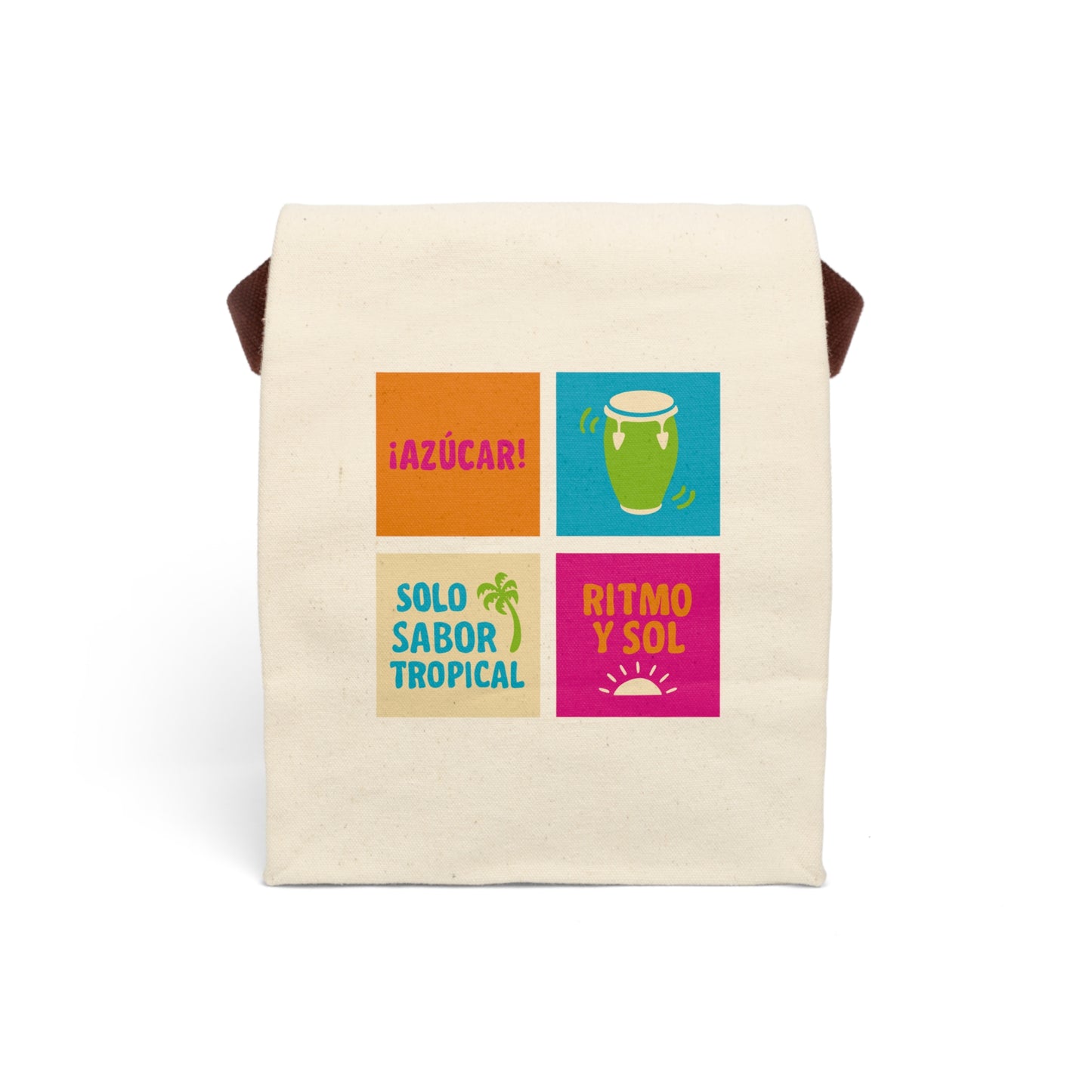 Tropical Canvas Lunch Bag, Fun Foodie Tote for School, Beach, Picnics & Parties, Gift for Tropical Vibes Lovers
