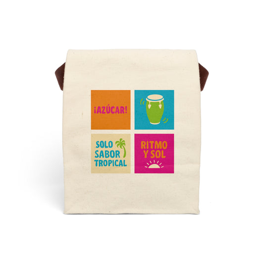 Tropical Canvas Lunch Bag, Fun Foodie Tote for School, Beach, Picnics & Parties, Gift for Tropical Vibes Lovers