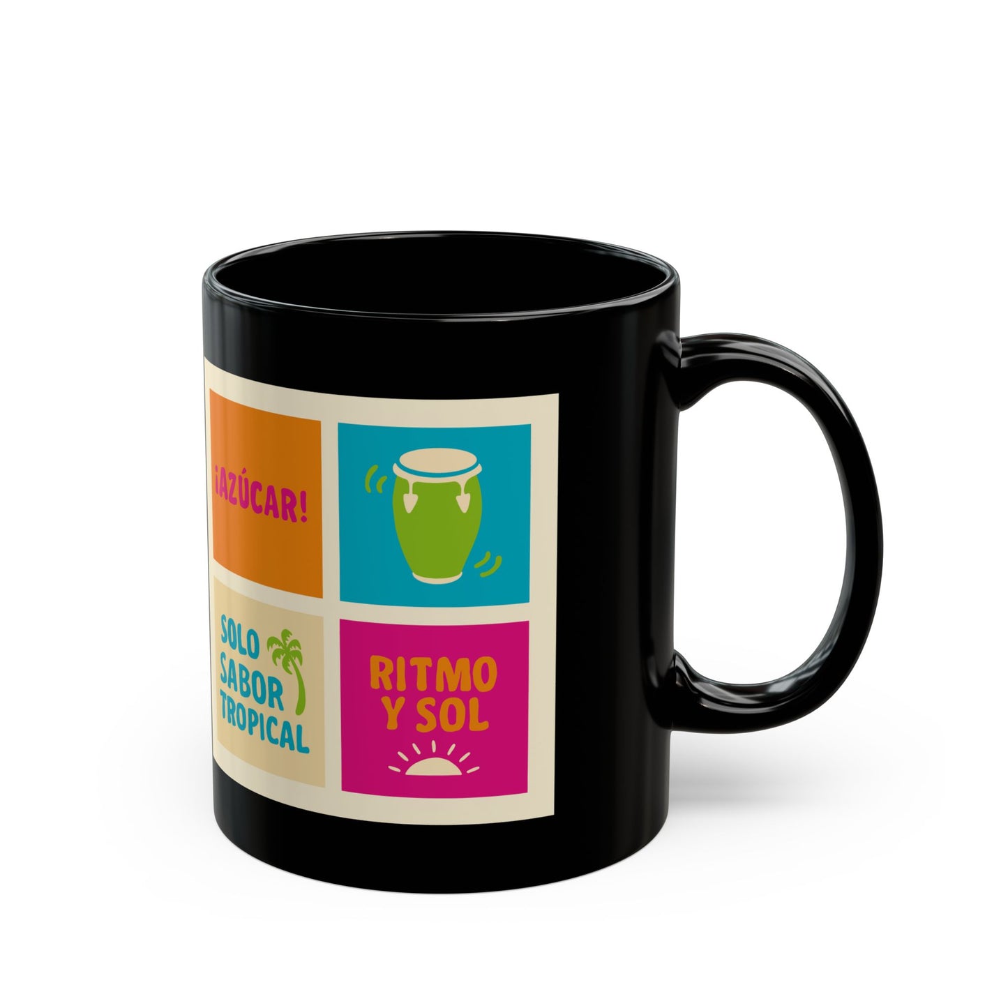 Tropical Vibes Mug, Colorful Coffee Cup, Fun Gift, Summer Drinkware, Retro Style Mug, Party Favor, Gift for Music Lovers