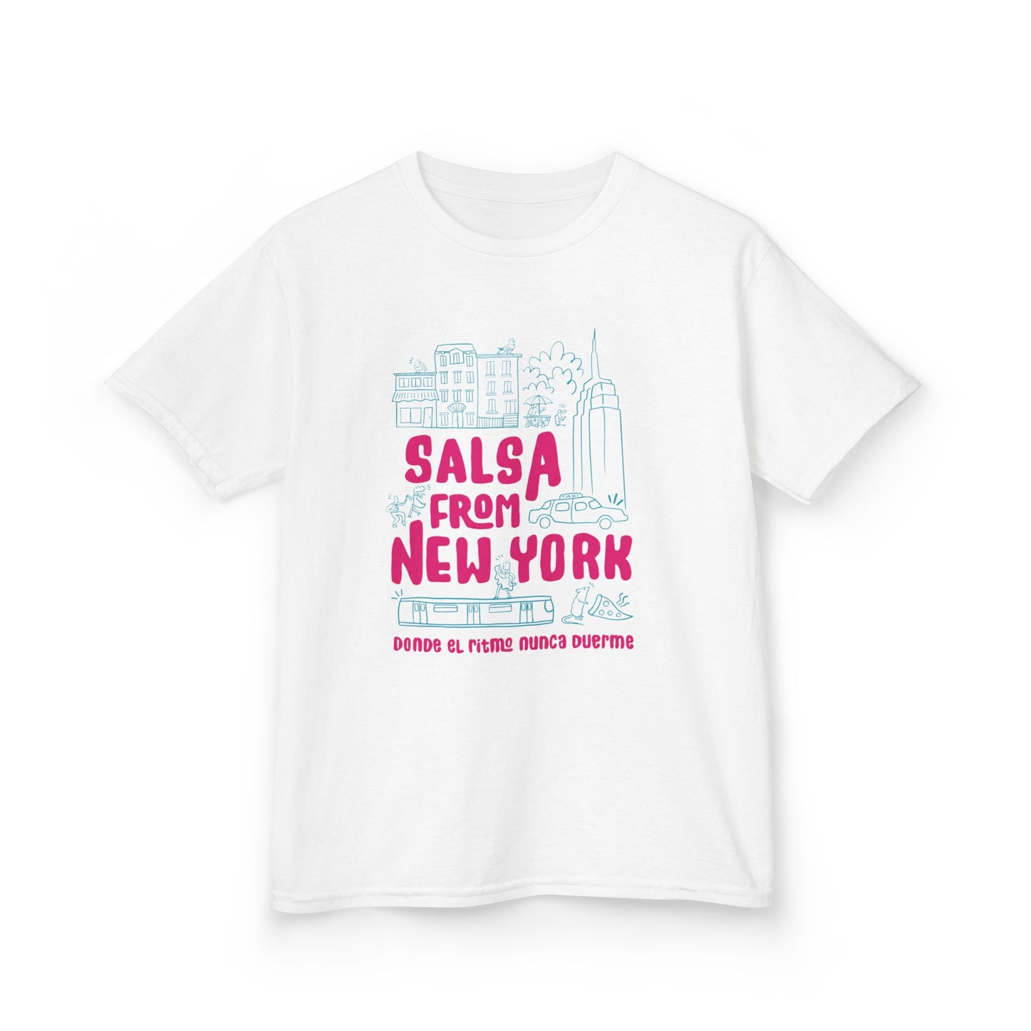 New York Salsa Kids Tee, Youth Cotton T-Shirt, Fun Gift for Salsa Lovers, Kids Dance Wear, NYC Themed Apparel