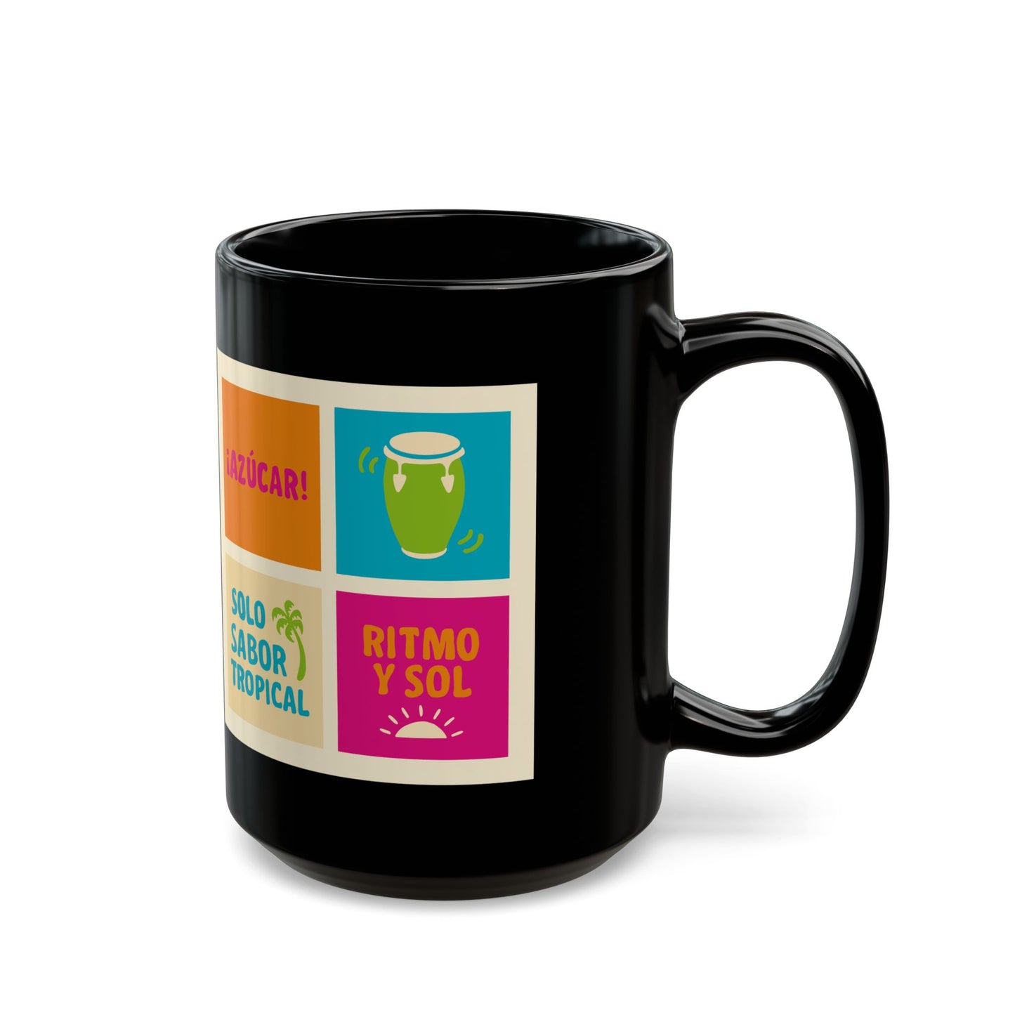 Tropical Vibes Mug, Colorful Coffee Cup, Fun Gift, Summer Drinkware, Retro Style Mug, Party Favor, Gift for Music Lovers