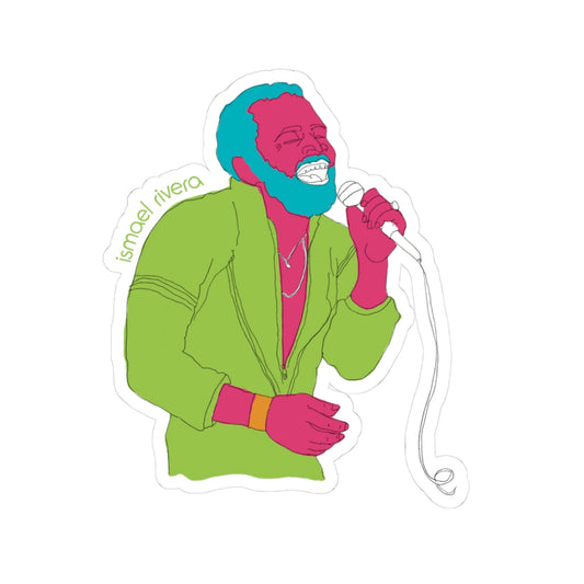 Colorful Ismael Rivera Kiss-Cut Stickers, Funky Music Stickers, Vintage Vibe Art, Laptop Decals, Gift for Music Lovers